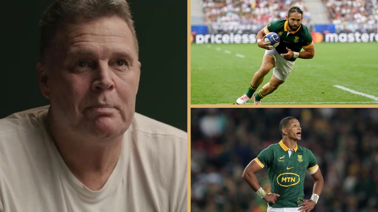 Springboks boss Rassie Erasmus, scrum-half Cobus Reinach and fly-half Manie Libbok.