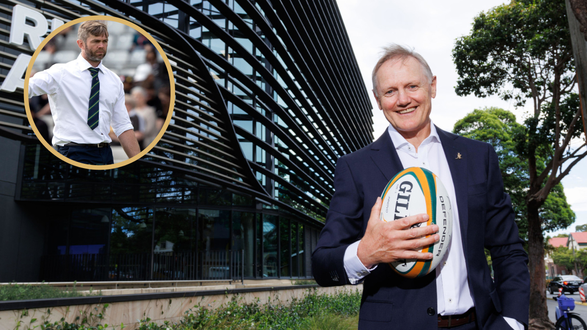 Joe Schmidt alongside new coach Geoff Parling.