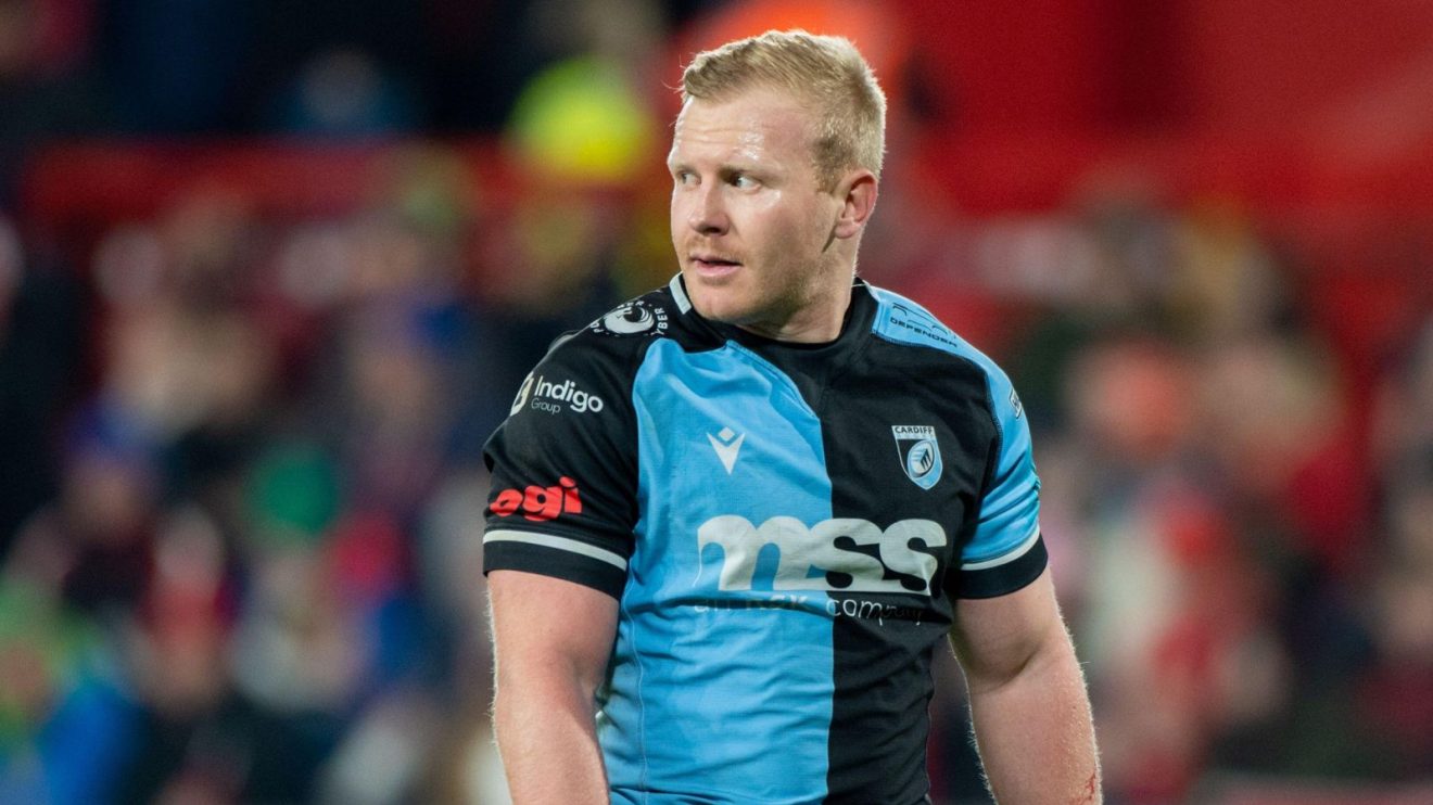 Tinus De Beer of Cardiff during the United Rugby Championship Round 13 match between Munster Rugby and Cardiff Rugby at Thomond Park