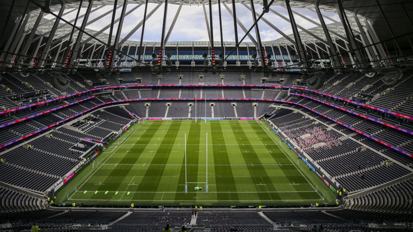 General view of Tottenham Hotspur Stadium which hosts the 2024 Champions Cup final.