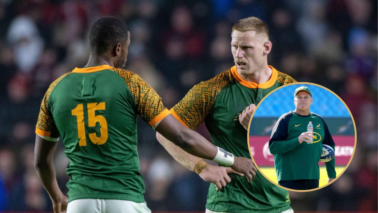 Fullback Aphelele Fassi and flanker Jean-Luc du Preez for South Africa and Springboks head coach RassFullback Aphelele Fassi and flanker Jean-Luc du Preez for South Africa and Springboks head coach Rassie Erasmus.ie Erasmus.