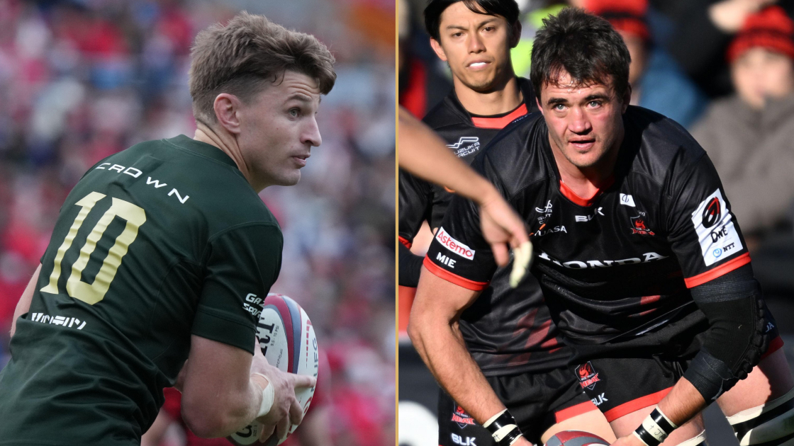 All Blacks and Toyota Verblitz fly-half Beauden Barrett and Springboks lock Franco Mostert.