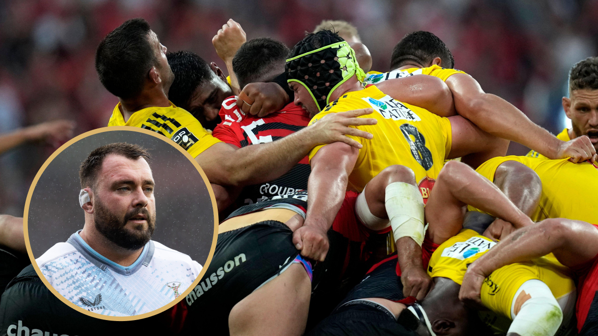 Harlequins tighthead prop Will Collier and scrum between La Rochelle and Toulouse.