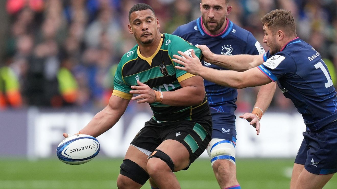 Northampton Saints number eight Juarno Augustus against Leinster.