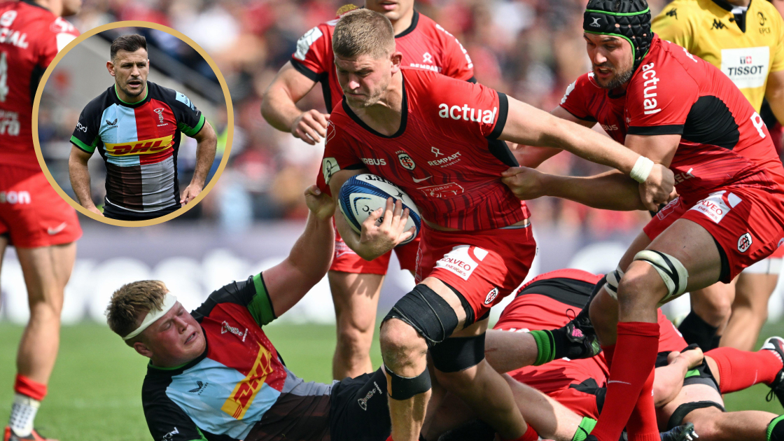 Toulouse flanker Jack Willis and Harlequins scrum-half Danny Care during the Champions Cup.