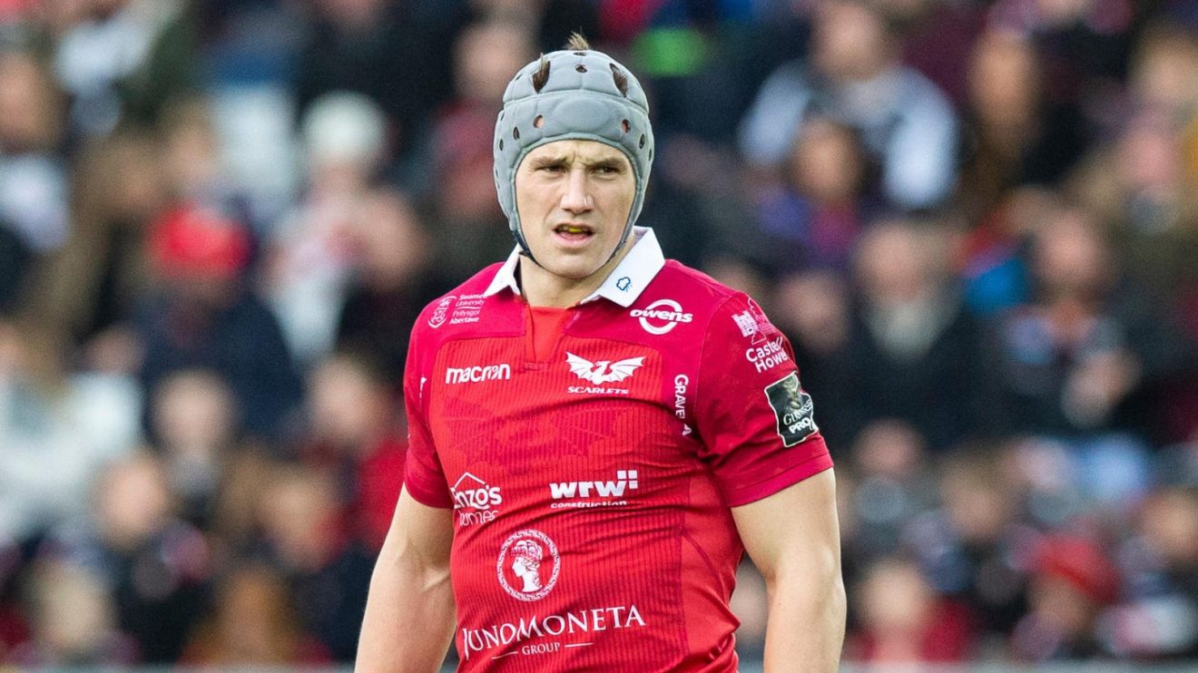 Scarlets centre Jonathan Davies in the Guinness Pro14 rugby match between Ospreys and Scarlets.