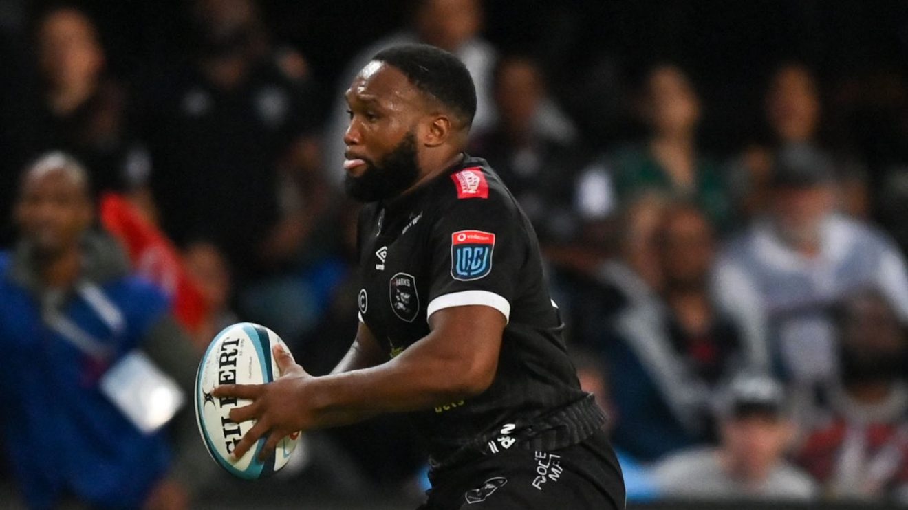 Lukhanyo Am, captain of the Sharks, during the United Rugby Championship.