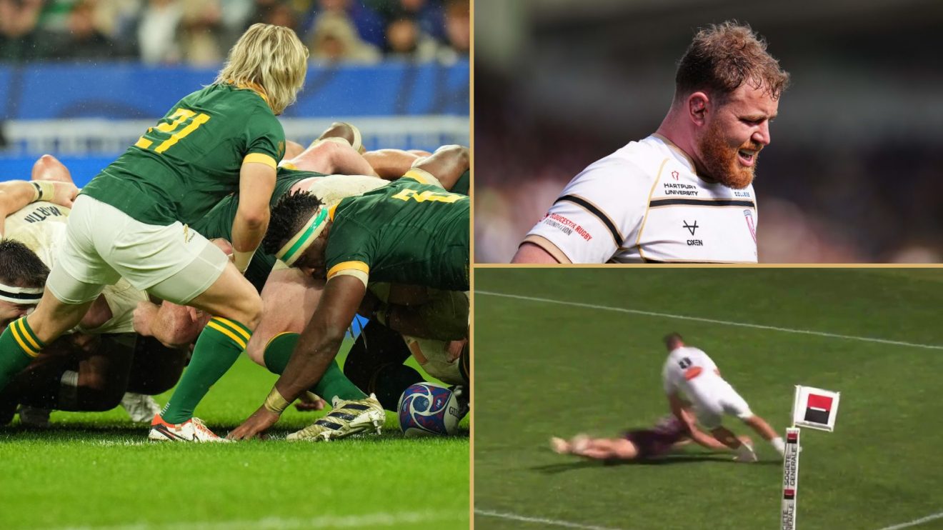Springboks scrum, Gloucester prop Harry Elrington and La Rochelle forward Gregory Alldritt.