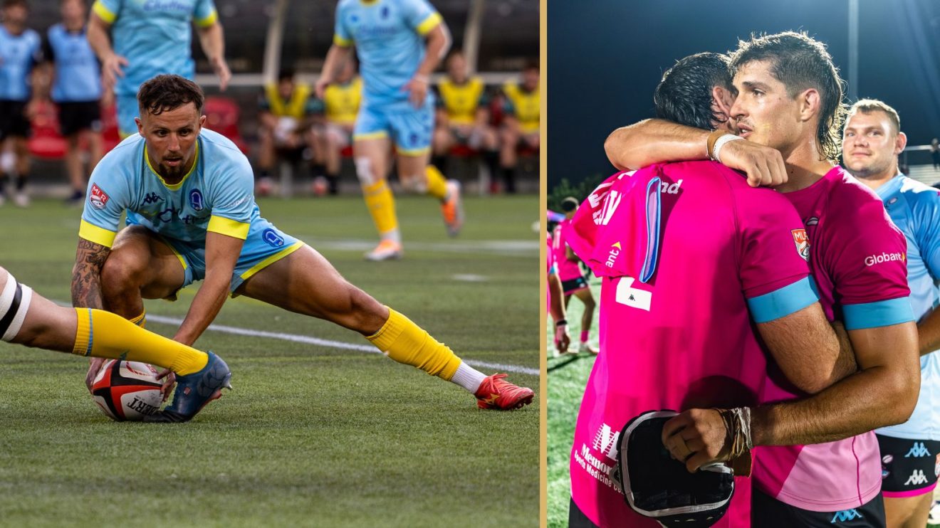 Major League Rugby action. Photo credit: Dallas v LA - Sherry Millik, Miami - Lauren Sopourn