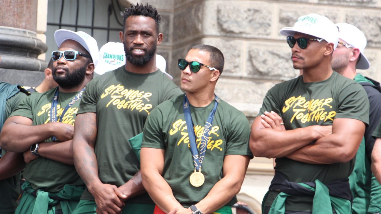 Springboks players after their Rugby World Cup win in 2023.