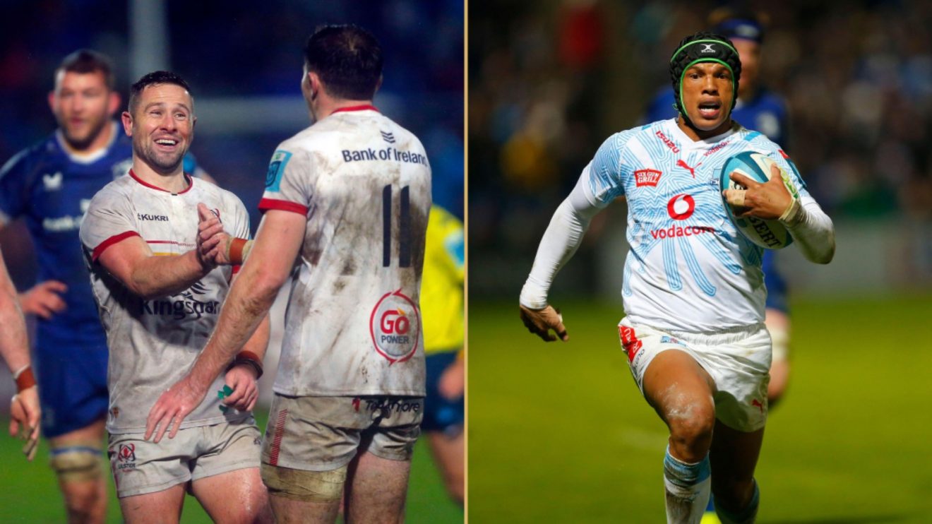 Split with Ulster's John Cooney and Bulls star Kurt-Lee Arendse.