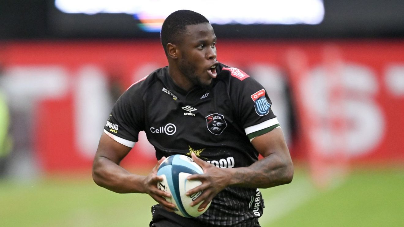 Aphelele Fassi of the Sharks during the 2024 United Rugby Championship.