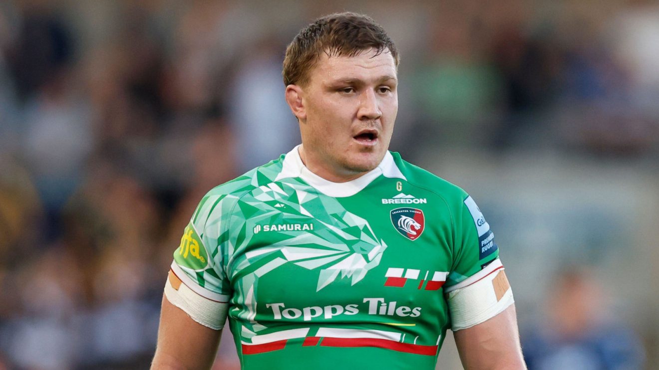 Jasper Wiese in action for Leicester Tigers in the Premiership in 2024.