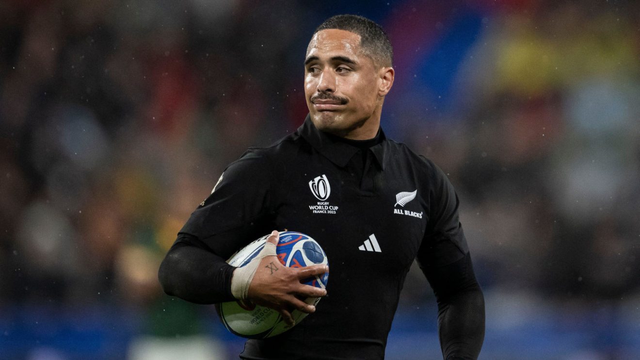 Aaron Smith in action for the All Blacks during the 2023 Rugby World Cup.