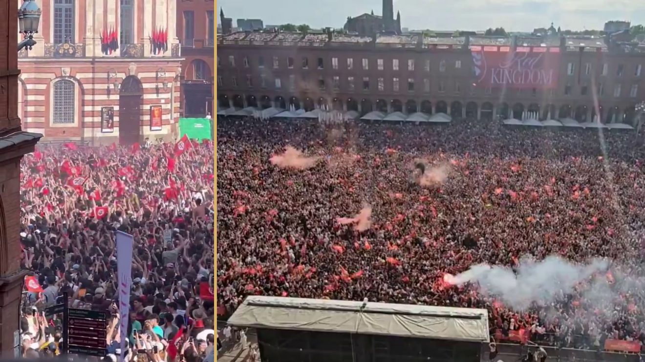 Scenes in Toulouse following the Champions Cup final win over Leinster.