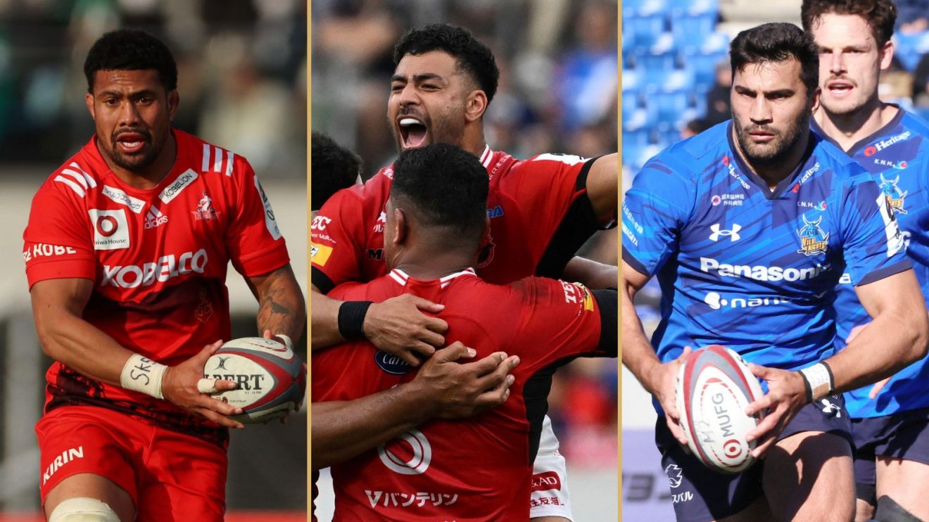 Ardie Savea, Richie Mo'unga and Damian de Allende.