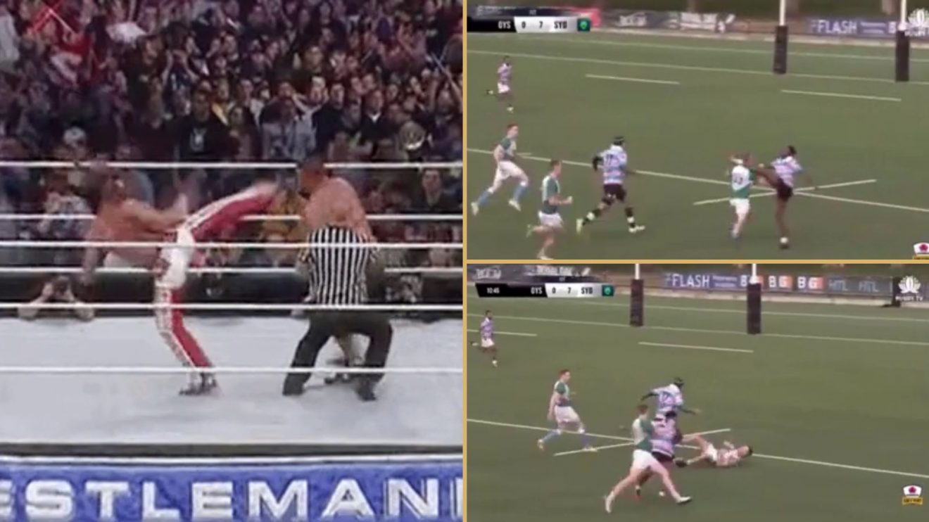 Shawn Michaels kick on John Cena and club rugby kick in Sydney rugby.