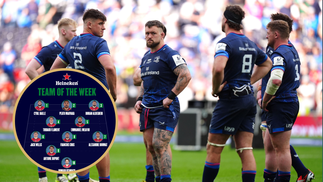 Leinster player Andrew Porter and a snippet of the Champions Cup Team of the Week