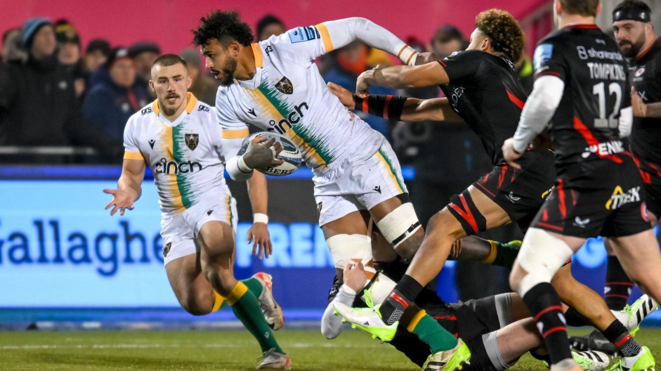 Northampton Saints flanker Courtney Lawes against Saracens.