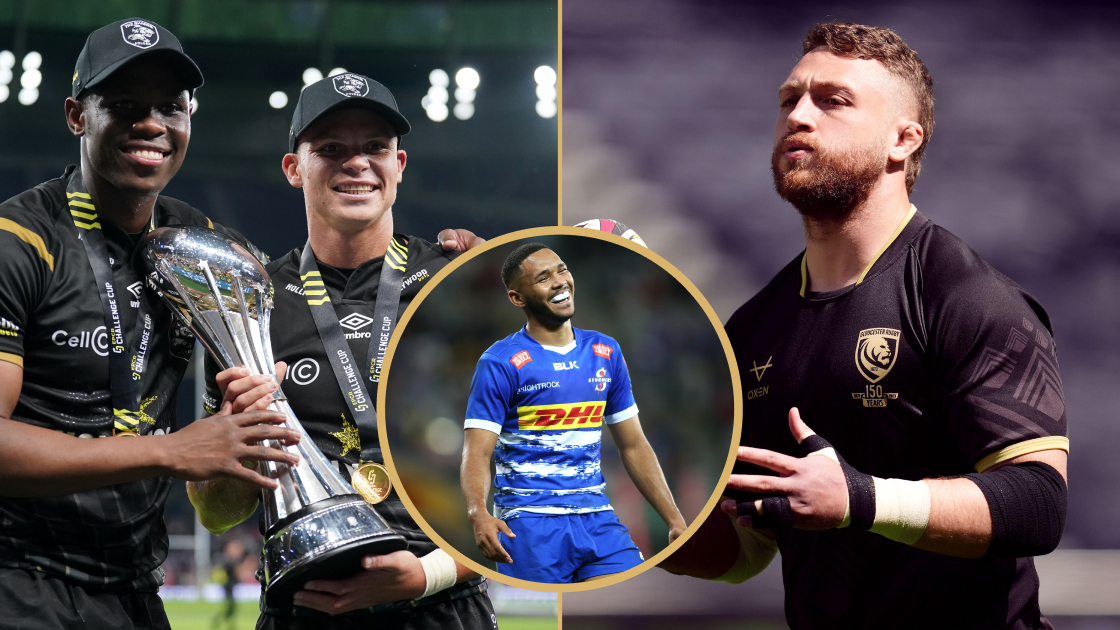 Sharks Curwin Bosch, Gloucester's Ruan Ackermann and Stormers' Suleiman Hartzenberg.