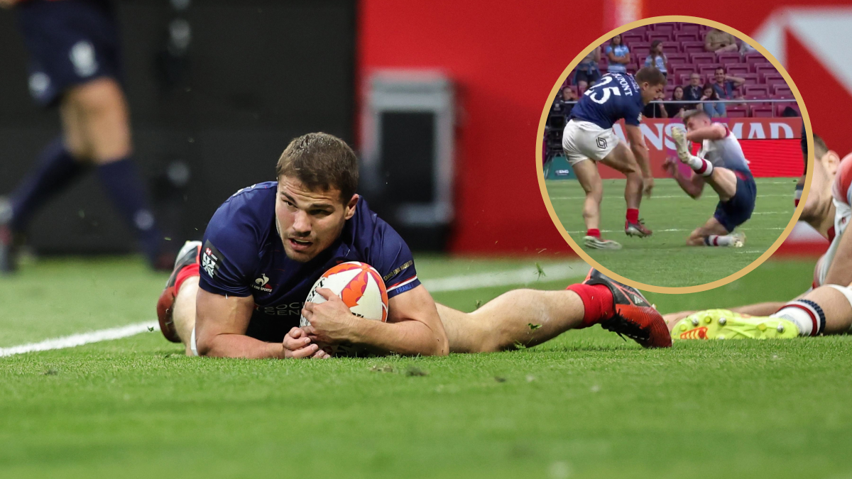 France star Antoine Dupont in action for the Sevens team in Madrid. Photo credit: Mike Lee - KLC fotos for World Rugby