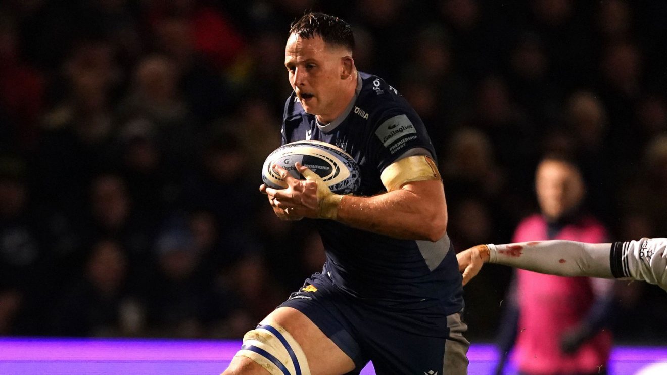 Jonny Hill in action for Sale Sharks in the Premiership in 2024.