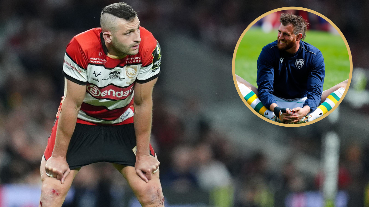 Jonny May alongside former Northampton Saint Tom Wood.