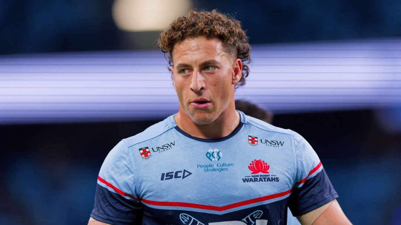 Mark Nawaqanitawase of the Waratahs warms up before the Super Rugby Pacific