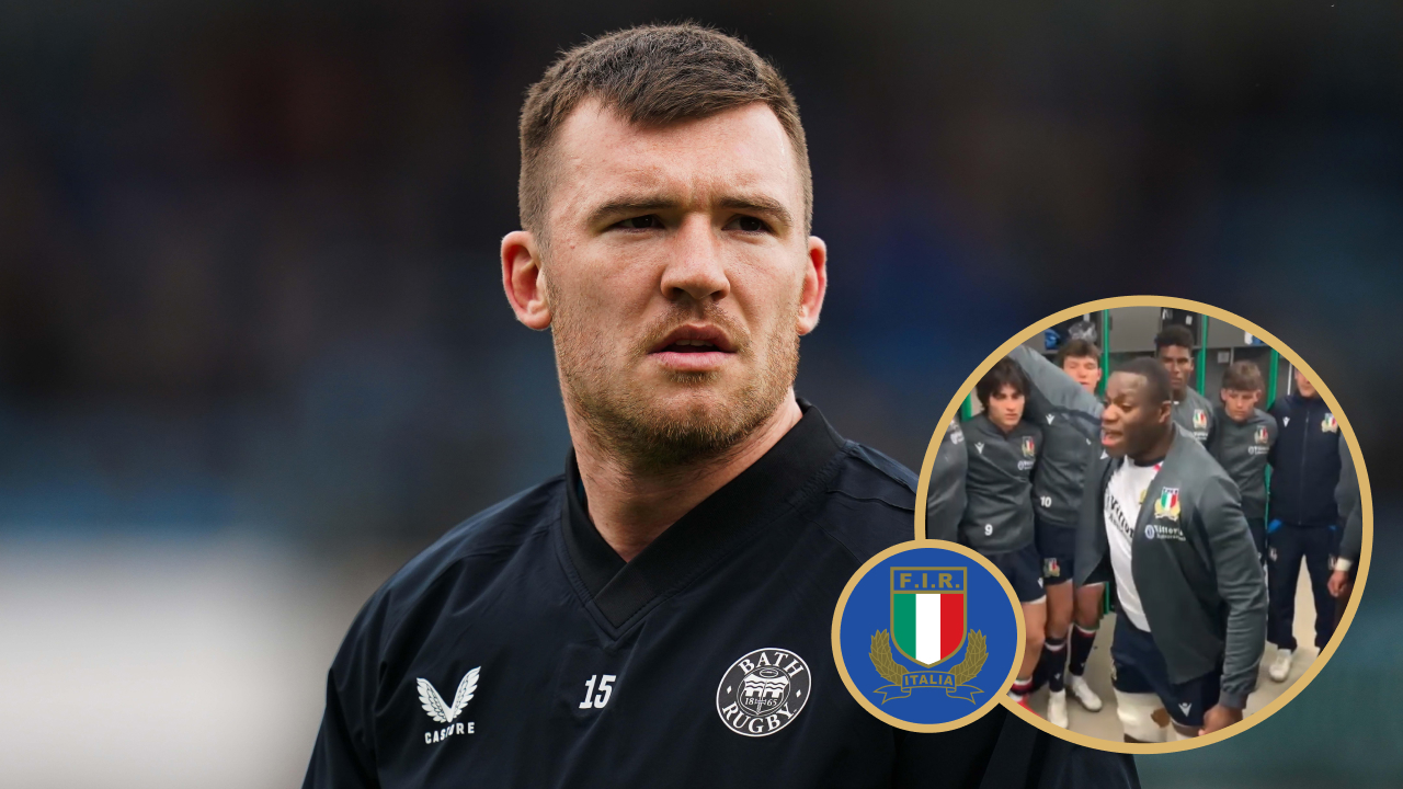 Bath back Matt Gallagher and Italy flanker David Odiase.