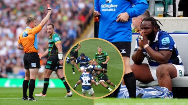 ‘He has hit him in the chin’ – England prop Beno Obano sees red after nasty high shot in Premiership final