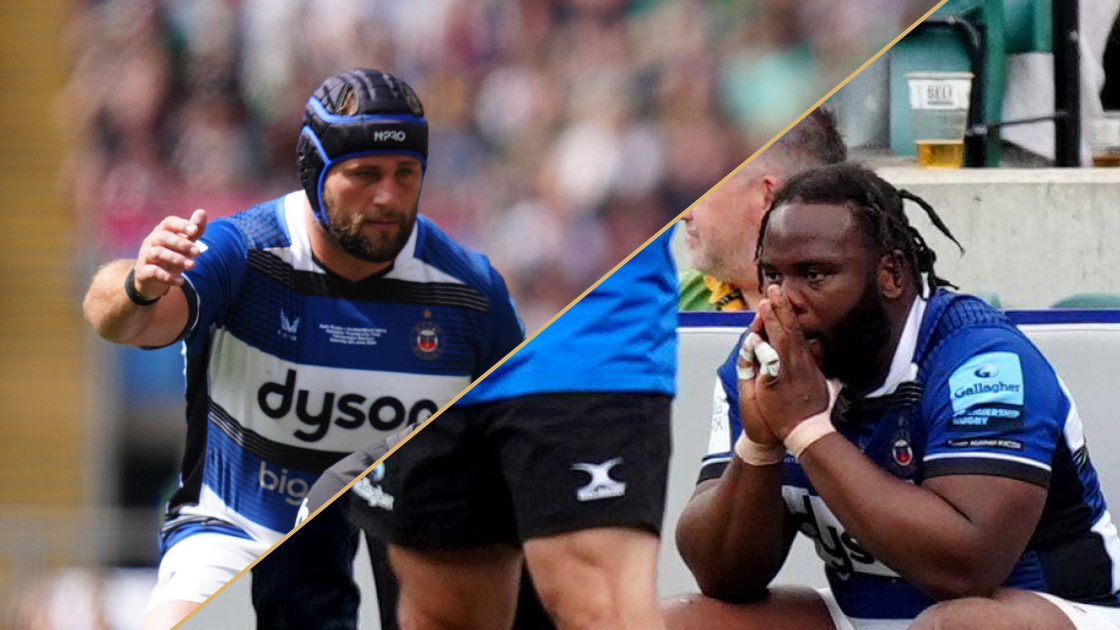 Bath Rugby props Thomas du Toit and Beno Obano during the Premiership Rugby Final.