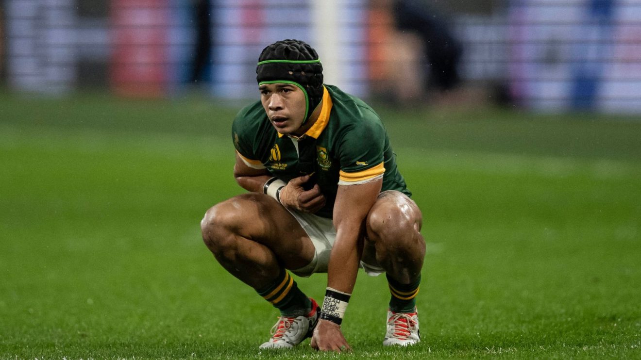 Cheslin Kolbe during the Rugby World Cup 2023 final between New Zealand and South Africa in Saint-Denis, France