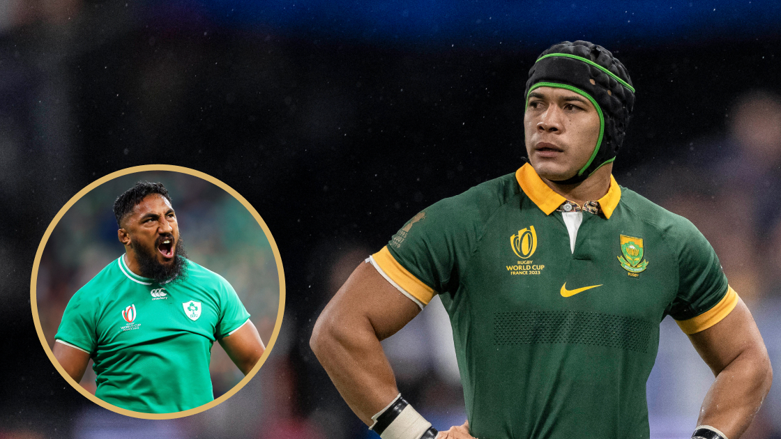 Ireland centre Bundee Aki and Springboks winger Cheslin Kolbe