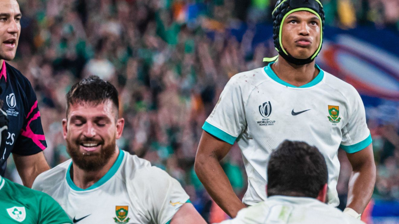 Jean Kleyn and Kurt-Lee Arendse for Springboks against Ireland.