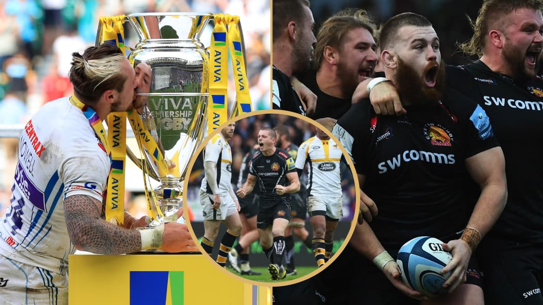 Exeter Chiefs legends Jack Nowell, Gareth Steenson and Luke Cowan-Dickie.