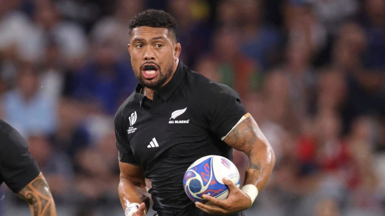 All Blacks number eight Ardie Savea in action at the 2023 Rugby World Cup.