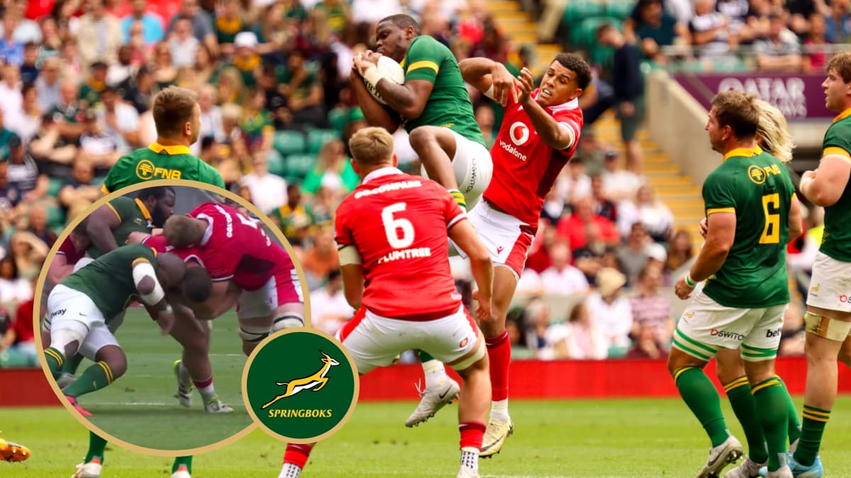 Springboks Aphelele Fassi and Bongi Mbonambi.