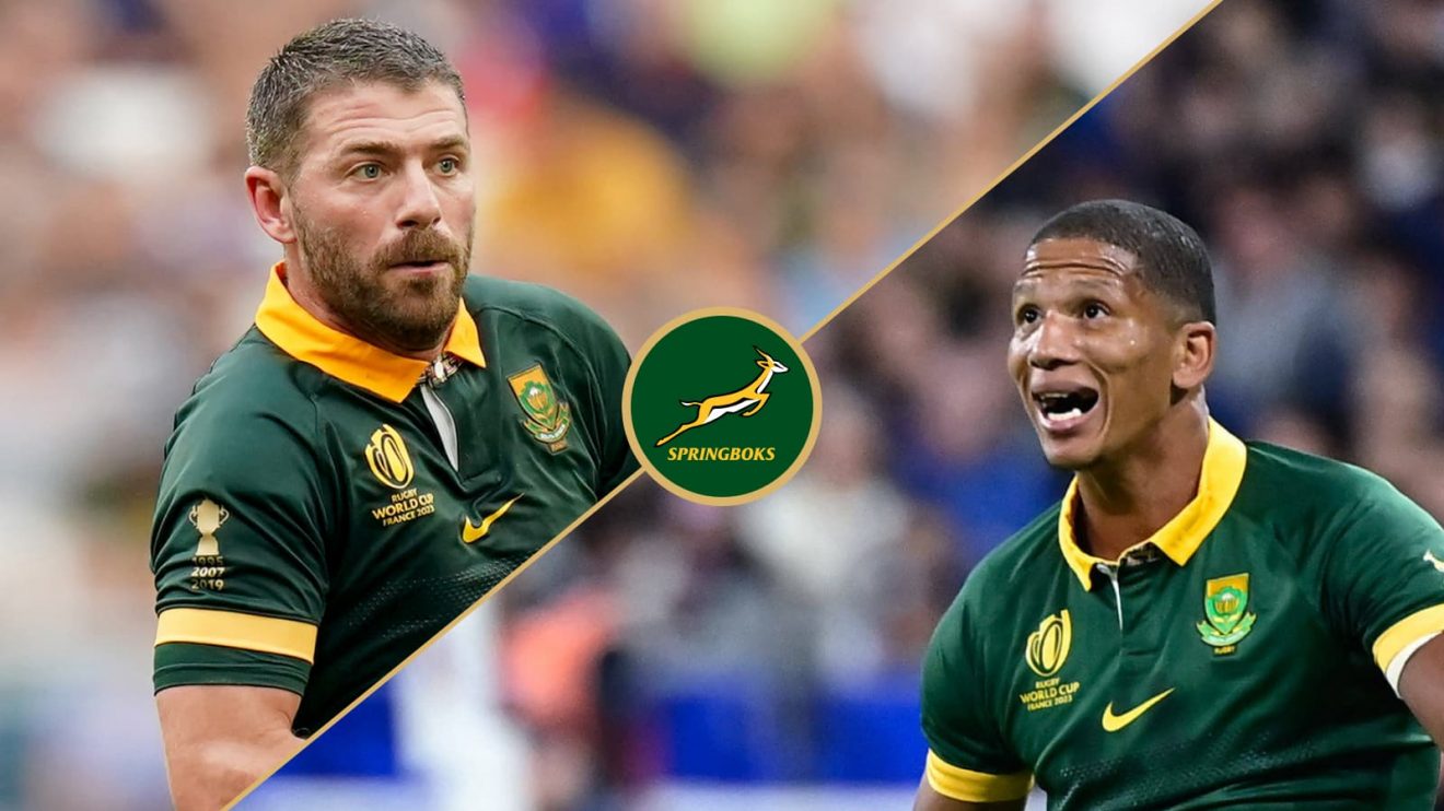 Springboks fullback Willie Le Roux and fly-half Manie Libbok.