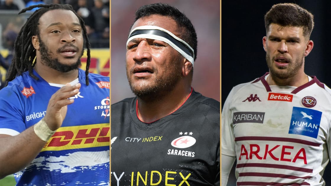 Joseph Dweba, Mako Vunipola and Matthieu Jalibert