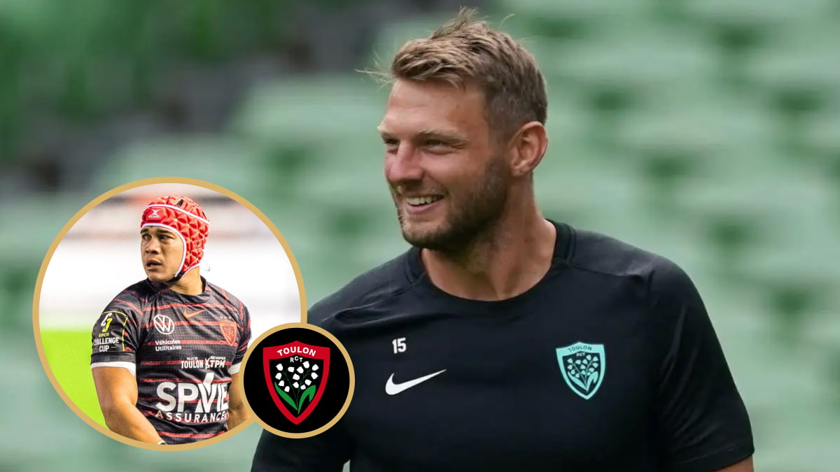 Dan Biggar and Cheslin Kolbe of RC Toulon.