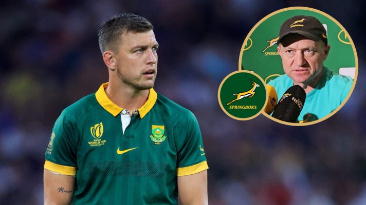 Handre Pollard and Springboks' attack coach Tony Brown