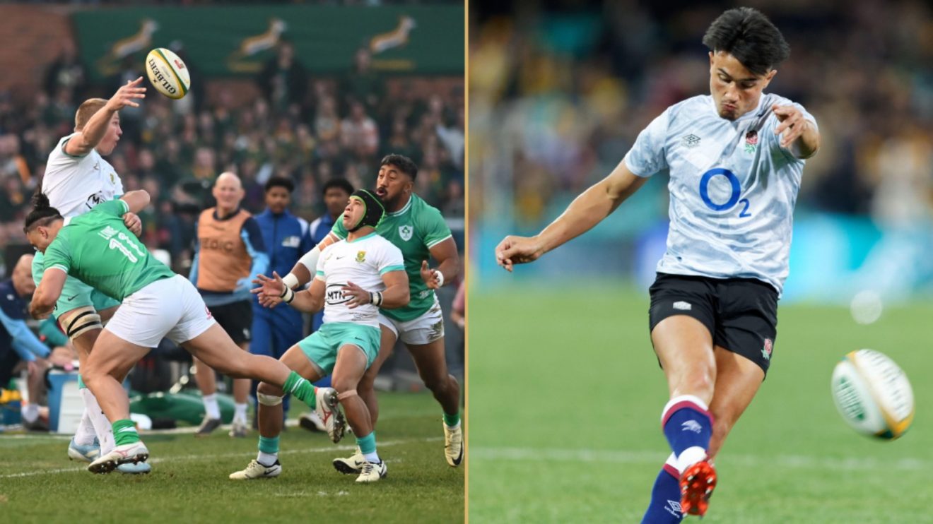 Split with Springboks v Ireland and England's Marcus Smith.