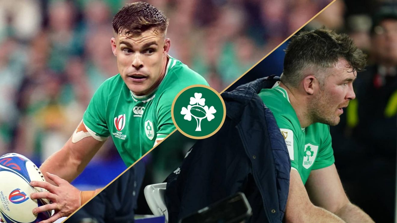 Ireland players Garry Ringrose and Peter O'Mahony.