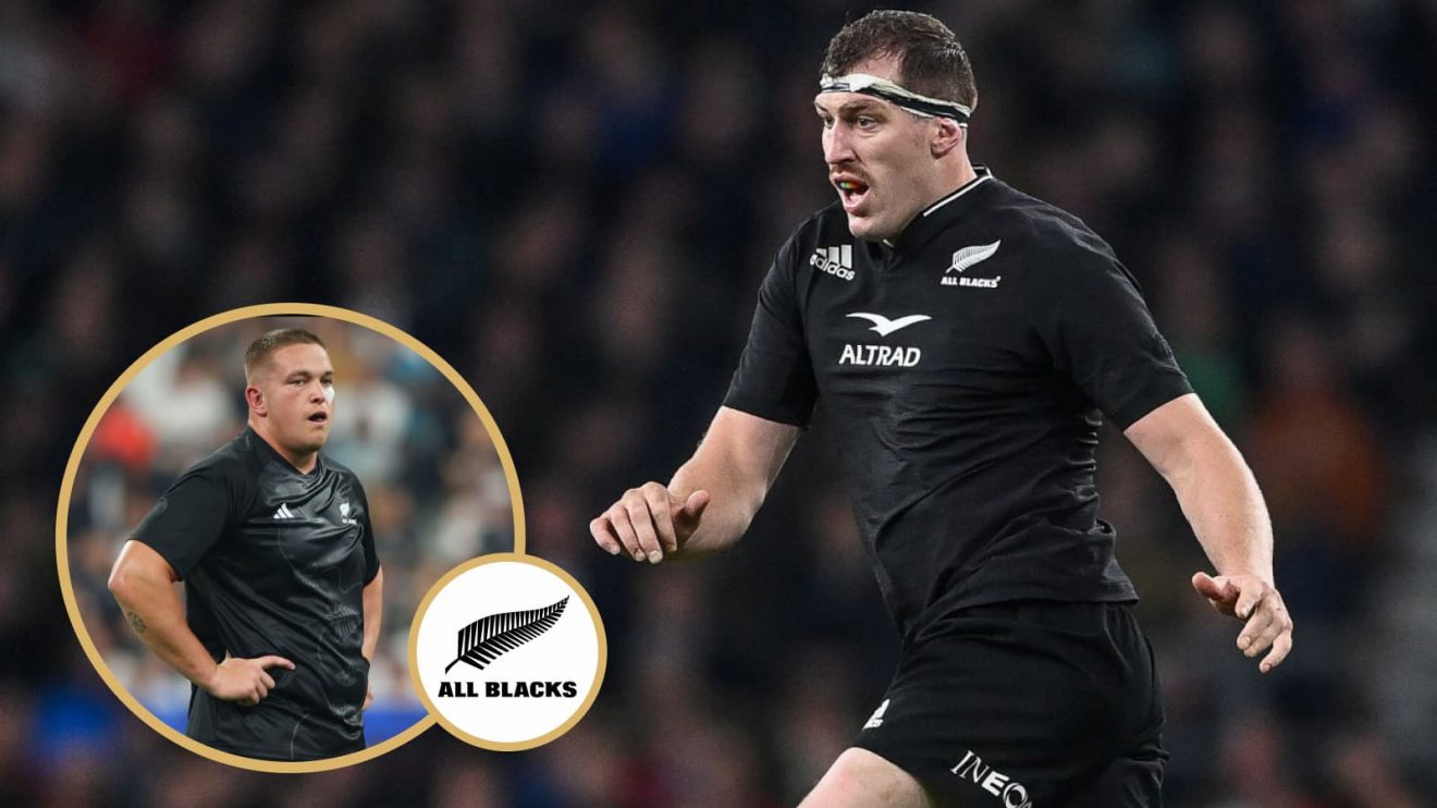Former All Blacks lock Brodie Retallick alongside prop Ethan de Groot.