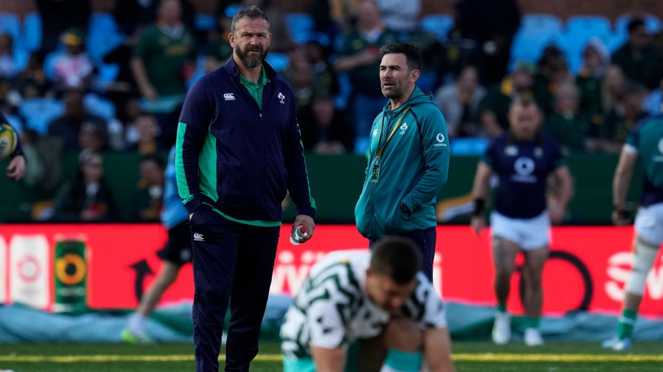 Andy Farrell watches on ahead of Springboks v Ireland clash.