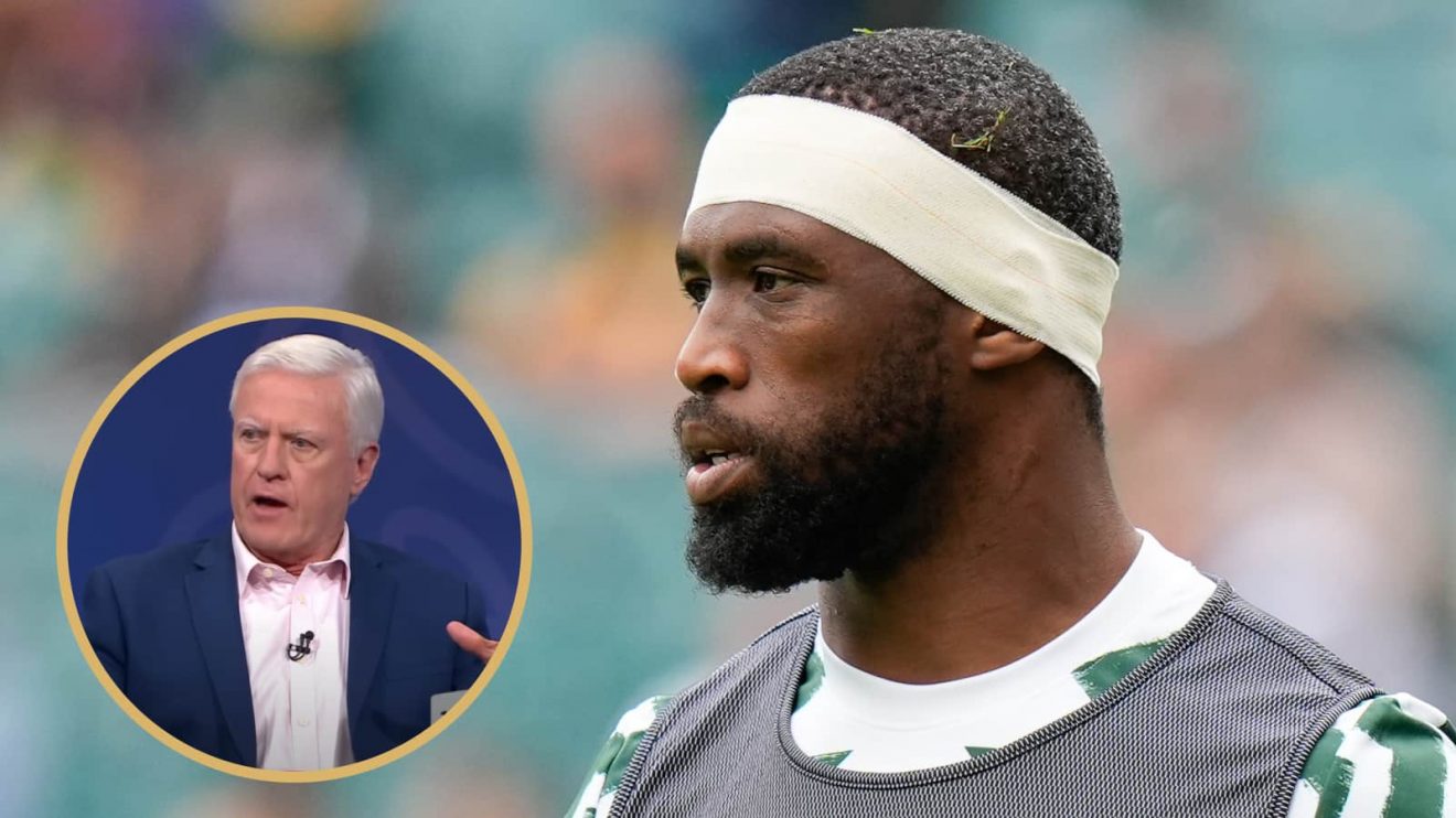 Springboks captain Siya Kolisi and a snippet of Matt Williams.