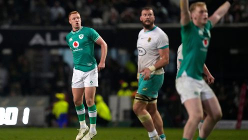 ‘It’s a lovely story’ – ex-Springboks coach in philosophical mood after Ciaran Frawley drop kicks Ireland to victory
