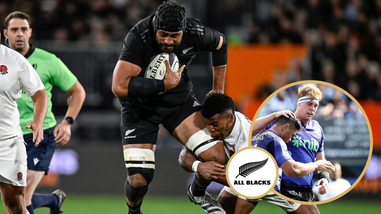Split with All Blacks Patrick Tuipulotu and Sam Darry.