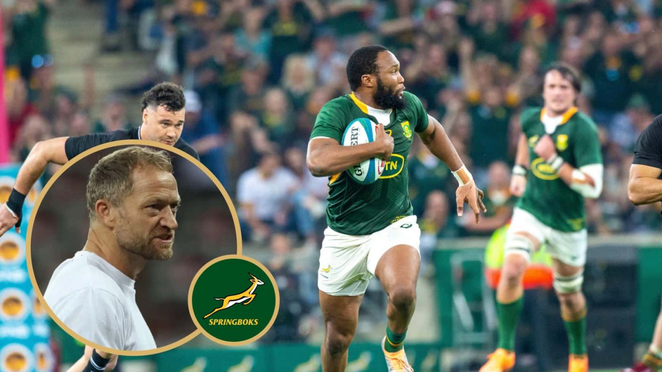 Springboks assistant coach Tony Brown and centre Lukhanyo Am