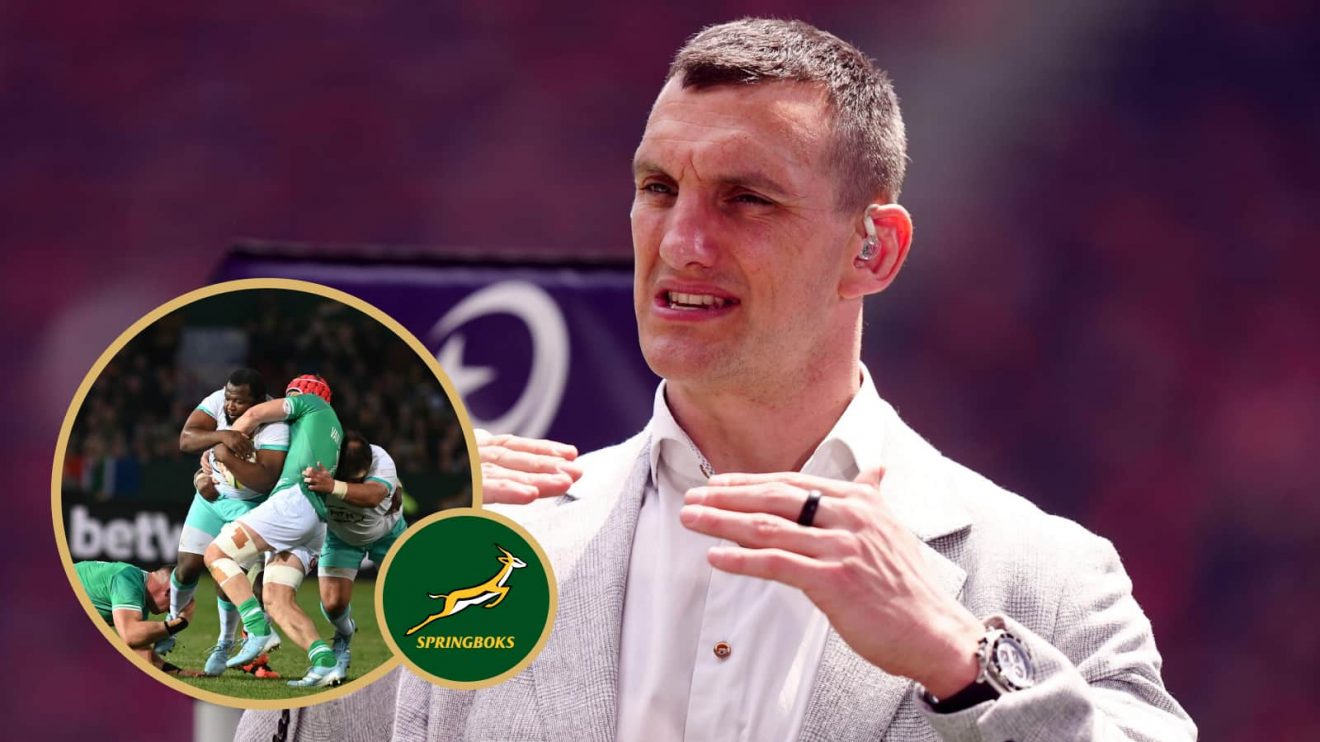 Ex-Wales captain Sam Warburton and a snippet of Springboks prop Ox Nche.